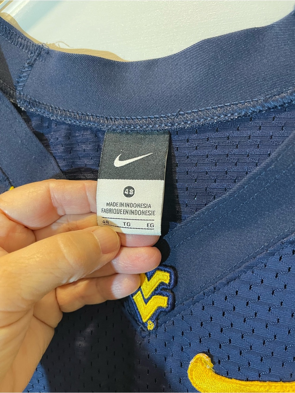 Nike West Virginia Mountaineers #12 Navy & Gold Football Jersey Adult Size 48 - Picture 2 of 8